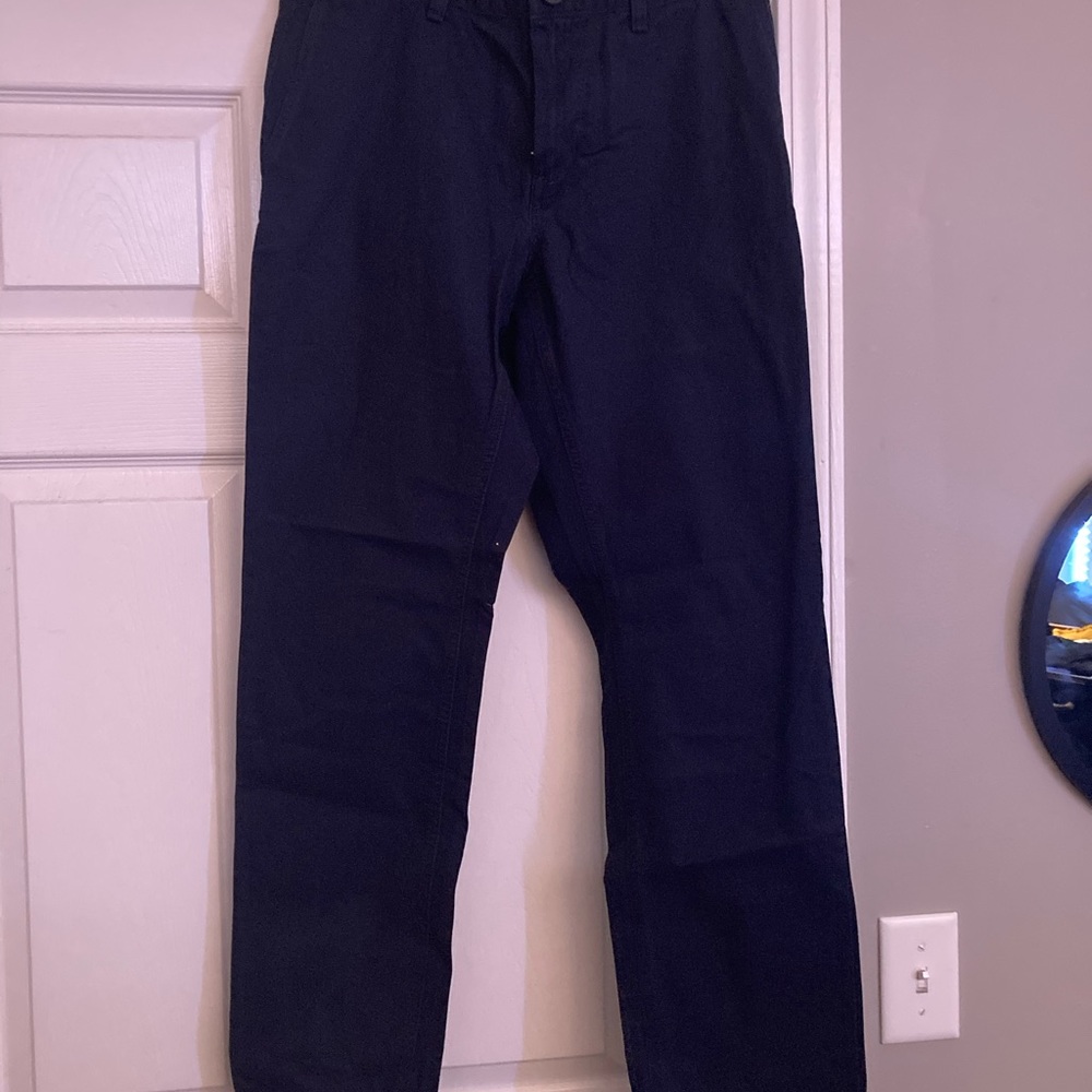 Navy Athletic Tapered Khaki Pants